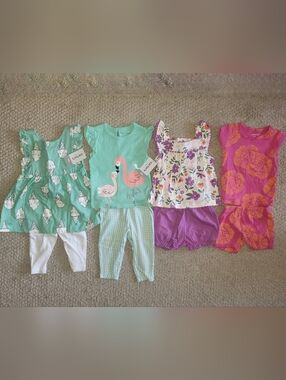 8 PIECE 6M BABY GIRLS CARTERS SUMMER OUTFIT BUNDLE / LOT